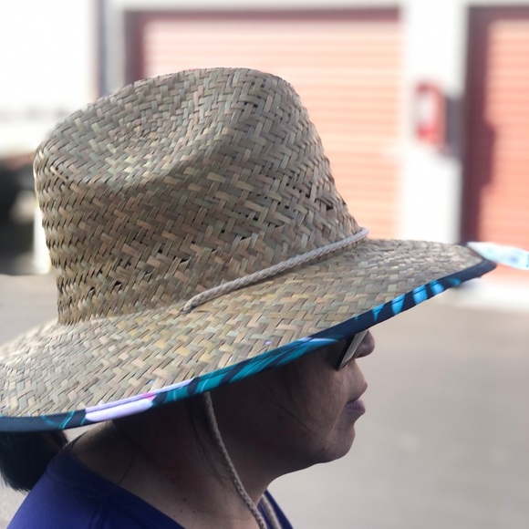 24/7 Life NWT’s Women's Tropical Print Straw Beach Hat Size One (new with Tags) - Picture 5 of 14